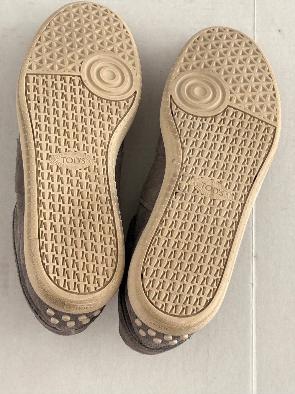 TOD’S Men's Tabs Suede Grey Low-Top Sneakers US 9 Made in Italy - Picture 9 of 12